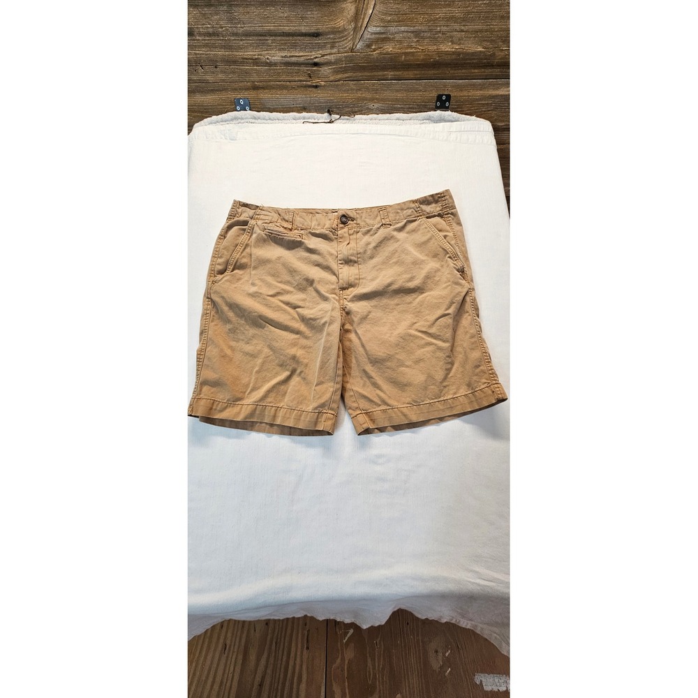 Arizona Jean Co Mens Tan Khaki Cotton Twill Flat Front Chino Shorts Size 42
